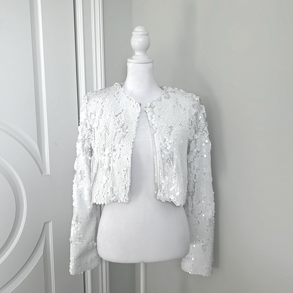 Brand new Allo Martinez sparkle jacket in white